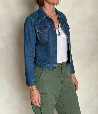 Size 16 . Vintage 70s Wrangler Denim Jacket – 4 Pockets – Made in USA-AJ357 Studio