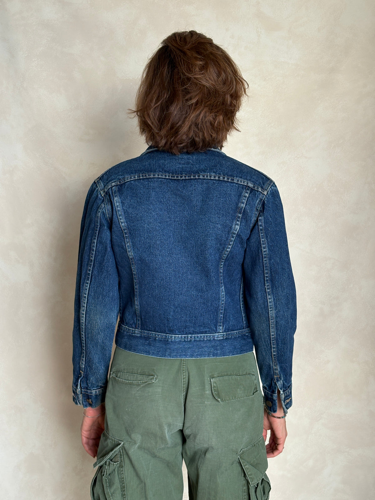 Size 16 . Vintage 80s Lee Denim Jacket – 2 Pockets – Made in USA-AJ357 Studio