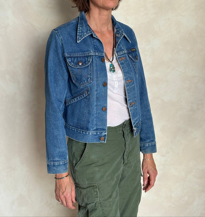 Size 18 . Vintage 70s Wrangler Denim Jacket – 4 Pockets – Made in USA-AJ357 Studio