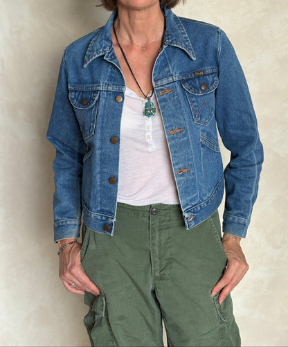 Size 18 . Vintage 70s Wrangler Denim Jacket – 4 Pockets – Made in USA-AJ357 Studio