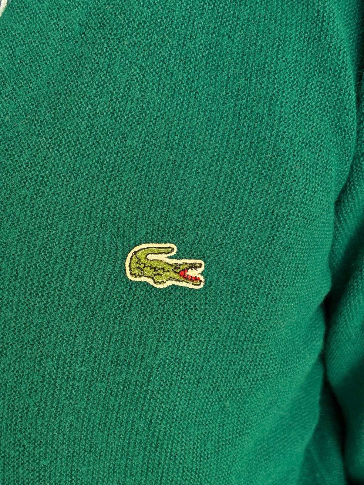 Vintage Izod Lacoste Green Knit Cardigan — Large