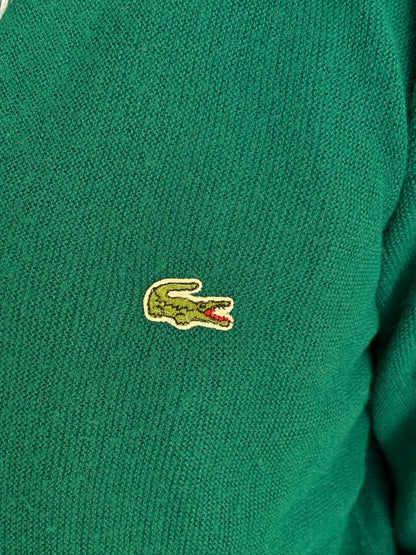 Vintage Izod Lacoste Green Knit Cardigan — Large