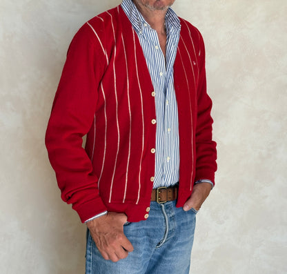 Vintage 80s Christian Dior Monsieur Striped Cardigan — Medium
