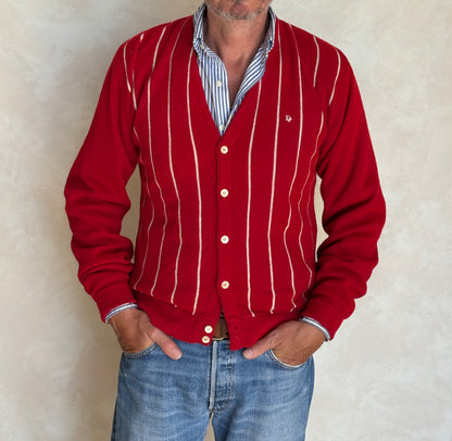 Vintage 80s Christian Dior Monsieur Striped Cardigan — Medium