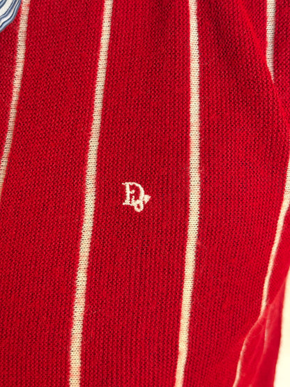 Vintage 80s Christian Dior Monsieur Striped Cardigan — Medium