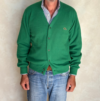 Vintage 80s Izod Lacoste knit cardigan — Medium