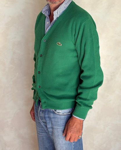 Vintage 80s Izod Lacoste knit cardigan — Medium