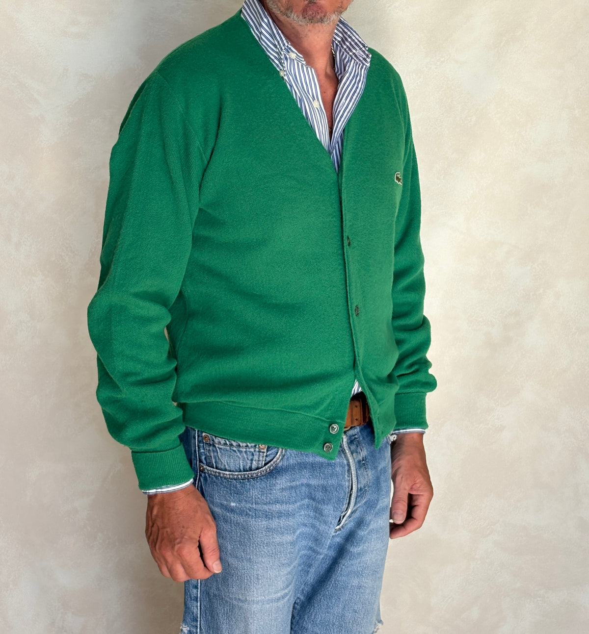 Vintage 80s Izod Lacoste knit cardigan — Medium