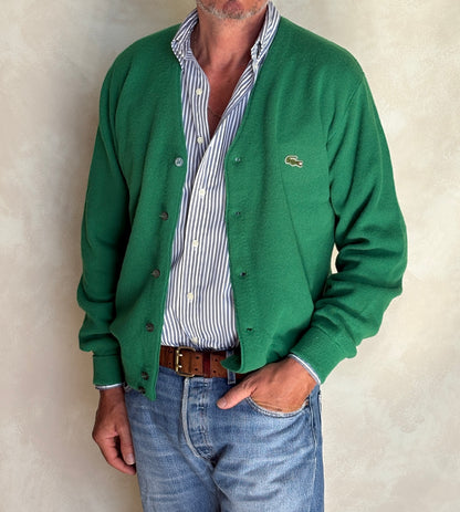 Vintage 80s Izod Lacoste knit cardigan — Medium