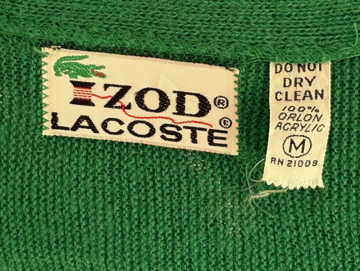 Vintage 80s Izod Lacoste knit cardigan — Medium
