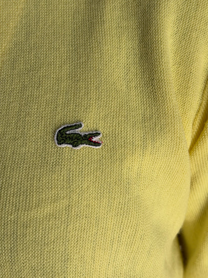 Vintage 80s Izod Lacoste Yellow Knit Cardigan — Medium