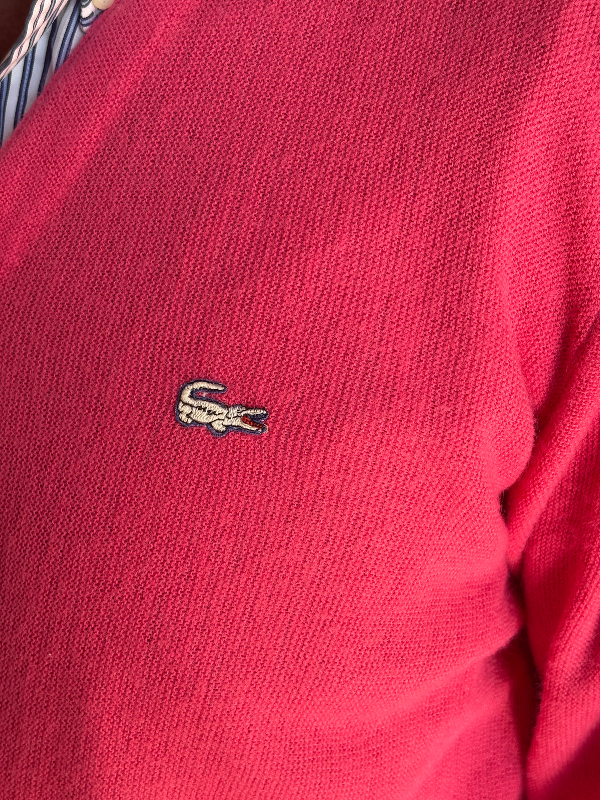 Vintage Izod Lacoste Pink Knit Cardigan — Medium