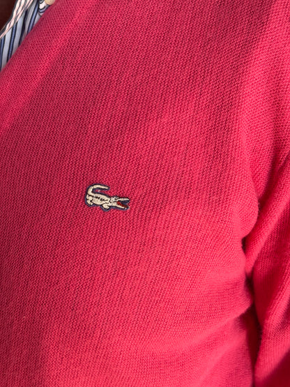 Vintage Izod Lacoste Pink Knit Cardigan — Medium