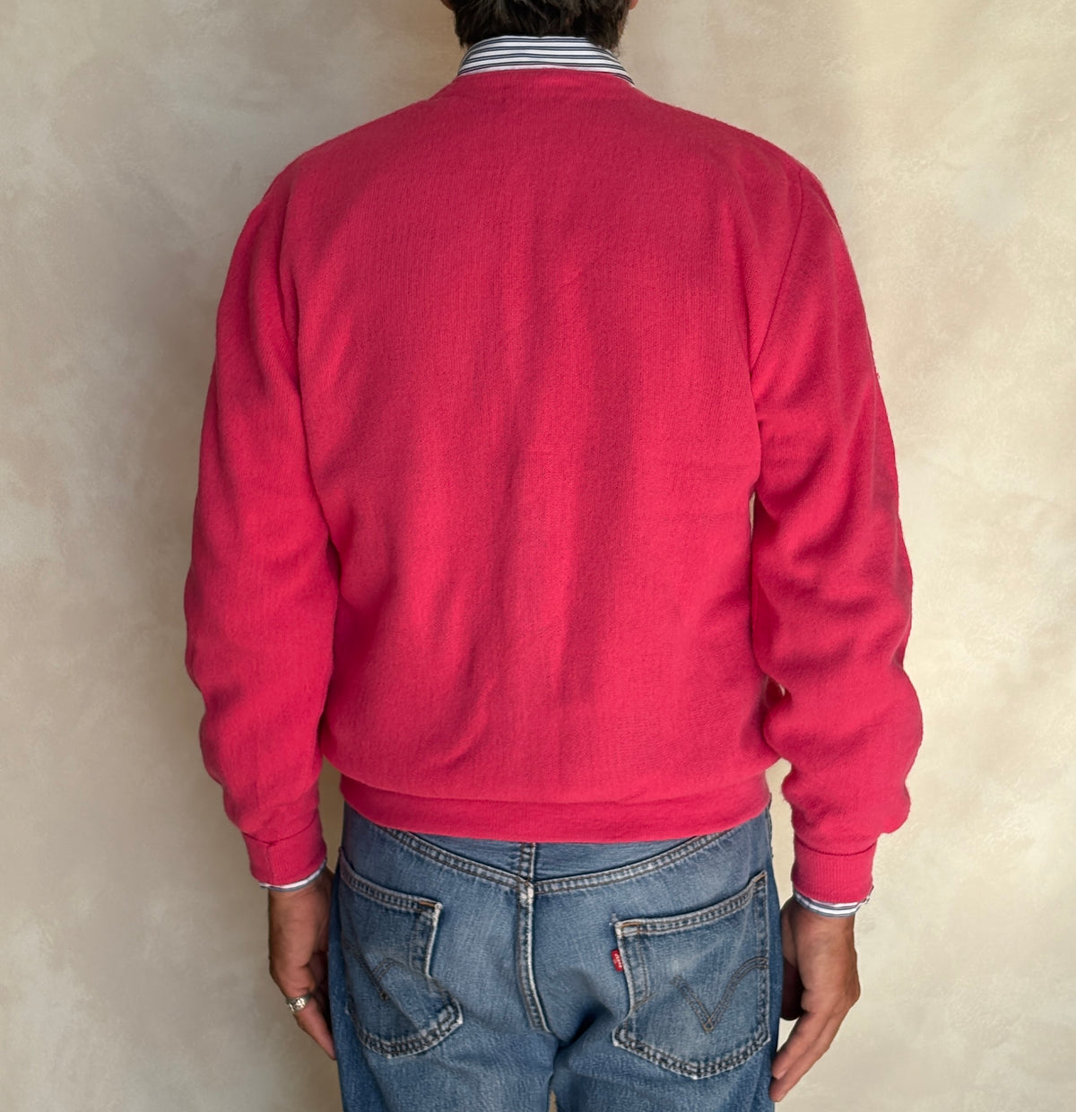 Vintage Izod Lacoste Pink Knit Cardigan — Medium