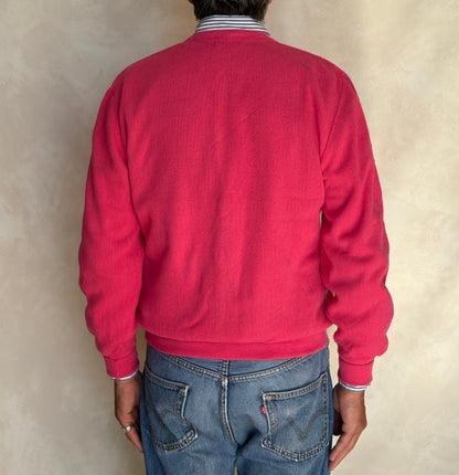 Vintage Izod Lacoste Pink Knit Cardigan — Medium