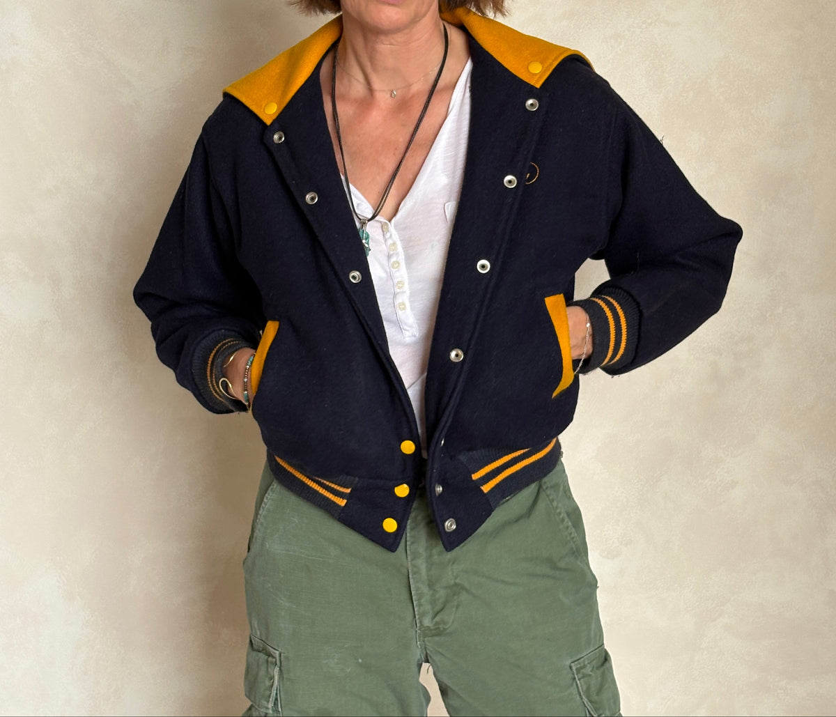Size XS Vintage 60s Varsity wool jacket Made in USA-AJ357 Studio