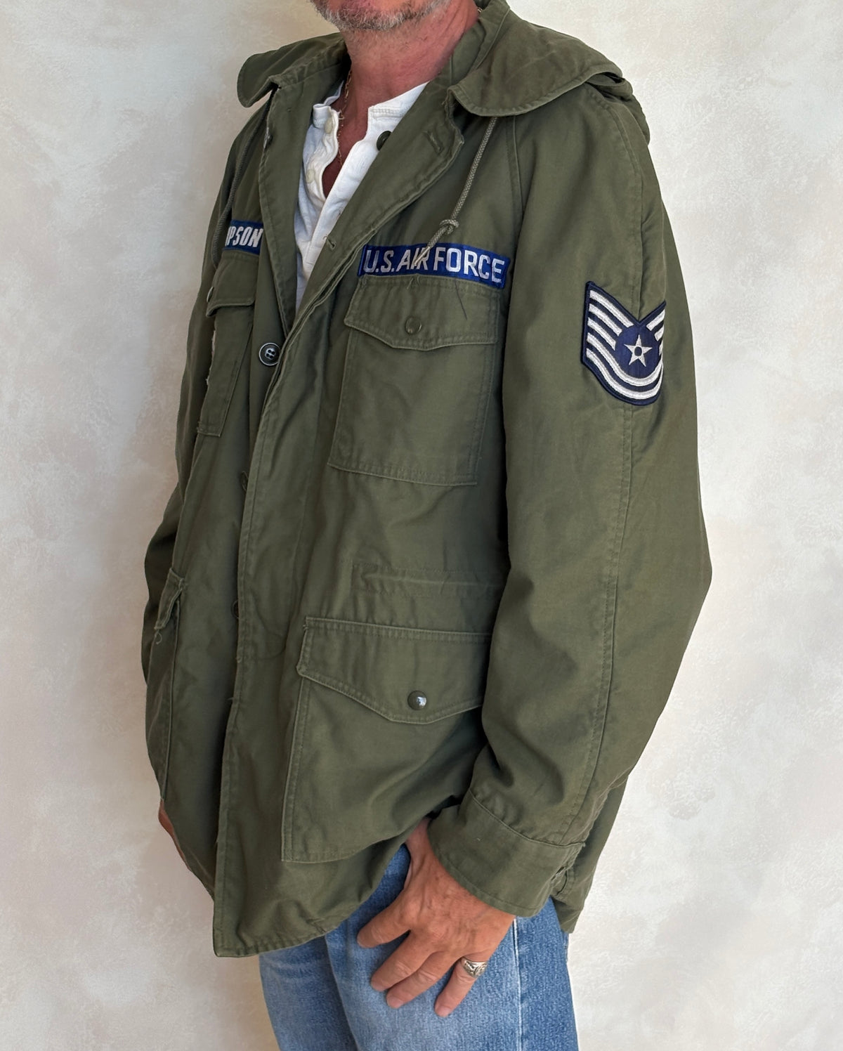 Vintage 1965 U.S. Air Force OG-107 Field Jacket – Vietnam War Era – Medium Long