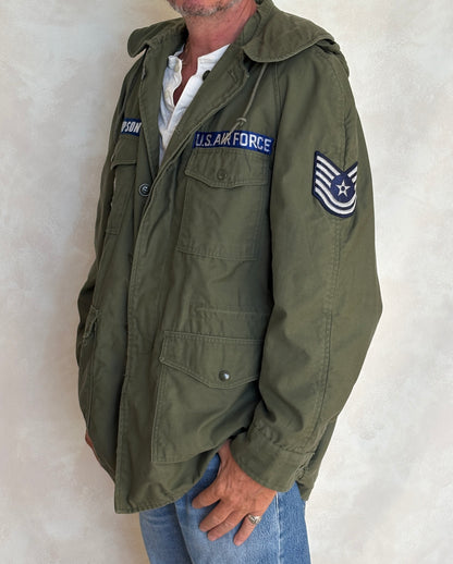 Vintage 1965 U.S. Air Force OG-107 Field Jacket – Vietnam War Era – Medium Long