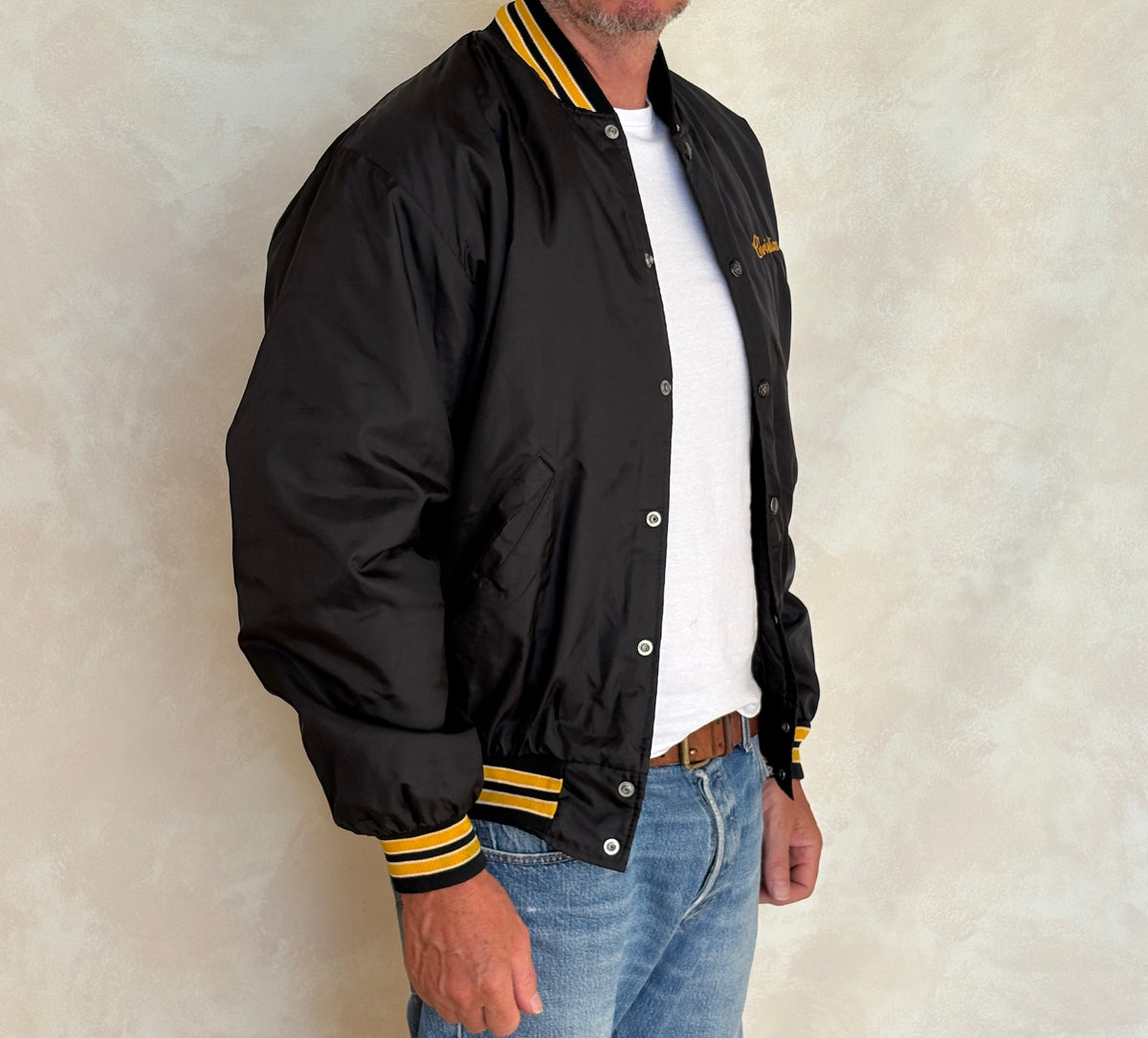 Vintage 80s Cresskill Cheerleaders Nylon Bomber jacket.  Made in USA / Medium
