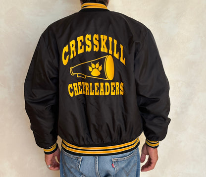 Vintage 80s Cresskill Cheerleaders Nylon Bomber jacket.  Made in USA / Medium