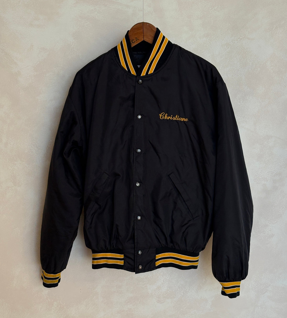 Vintage 80s Cresskill Cheerleaders Nylon Bomber jacket.  Made in USA / Medium
