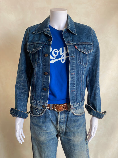Size 34US / 44EU . Vintage 80s Levis 2 pockets jacket Made in France-AJ357 Studio