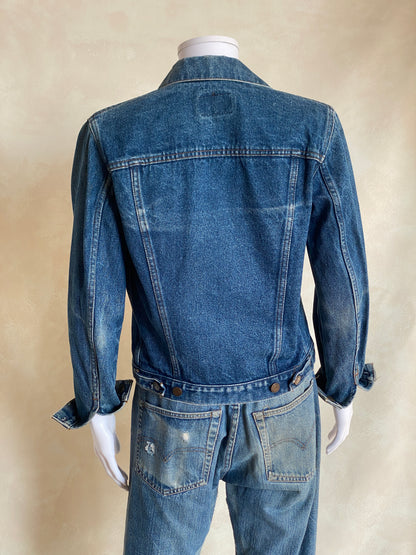 Size 34US / 44EU . Vintage 80s Levis 2 pockets jacket Made in France-AJ357 Studio