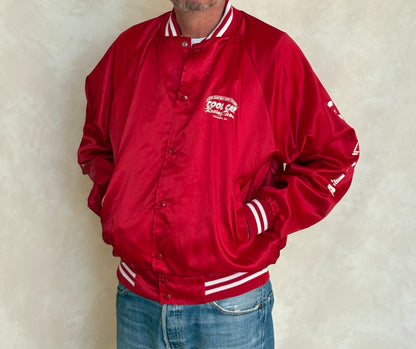 Vintage 1995 Cool Car Racing Team Satin Bomber jacket - Made in USA- Large