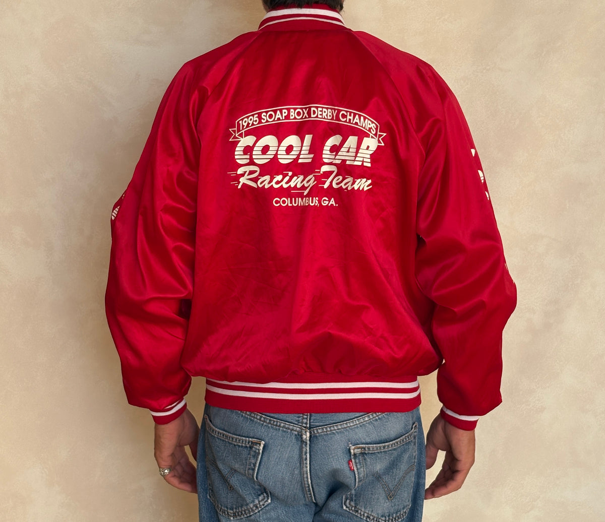 Vintage 1995 Cool Car Racing Team Satin Bomber jacket - Made in USA- Large
