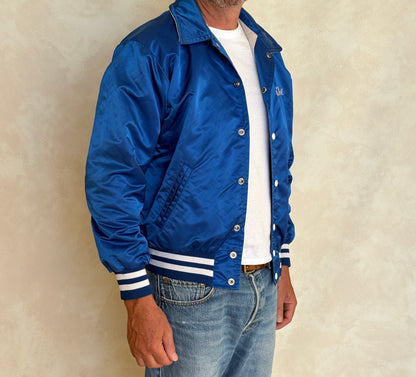 Vintage 60s Wayne Valley Track Satin Bomber jacket -Made USA -Men's Medium