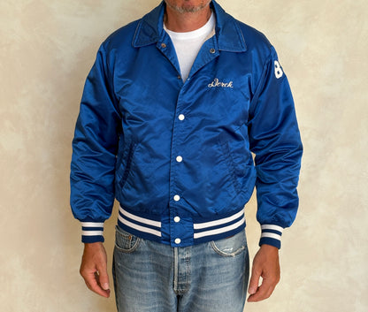 Vintage 60s Wayne Valley Track Satin Bomber jacket -Made USA -Men's Medium