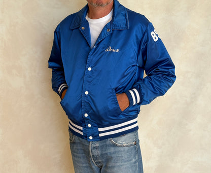 Vintage 60s Wayne Valley Track Satin Bomber jacket -Made USA -Men's Medium