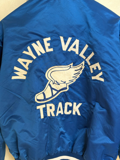 Vintage 60s Wayne Valley Track Satin Bomber jacket -Made USA -Men's Medium