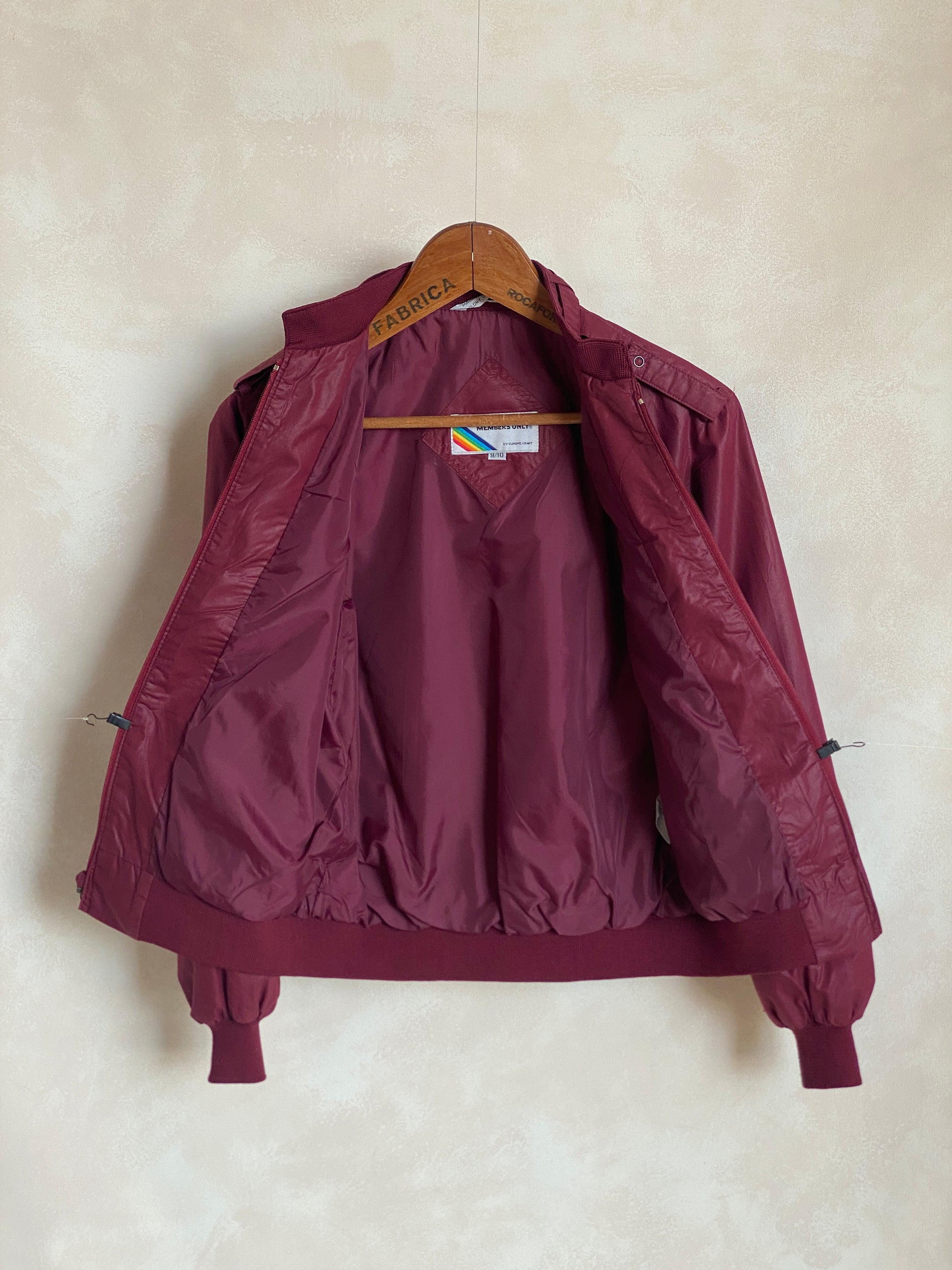 Vintage 1980s women’s Members Only cotton jacket in classic retro style, size 9/10