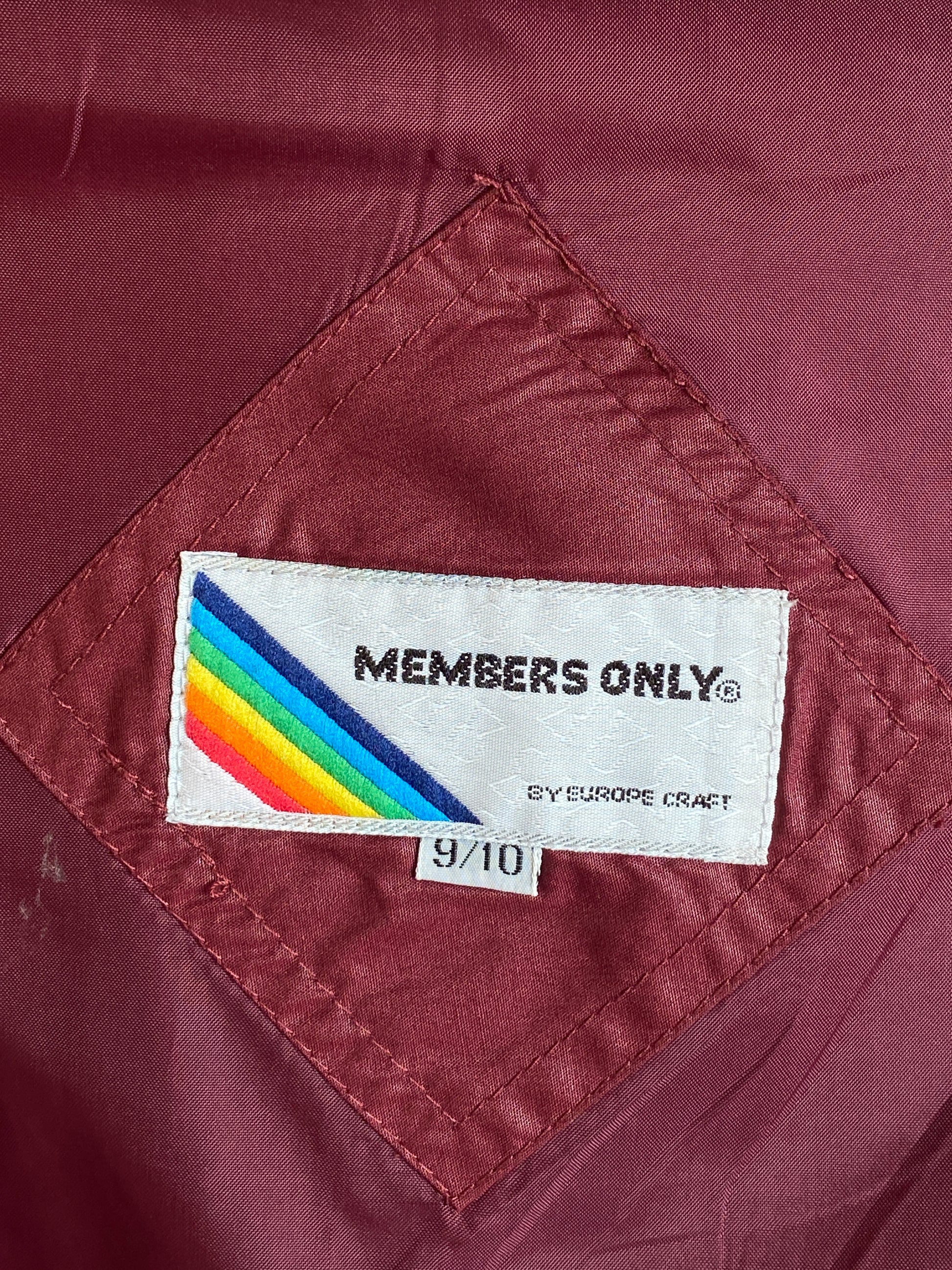 Vintage 1980s women’s Members Only cotton jacket in classic retro style, size 9/10