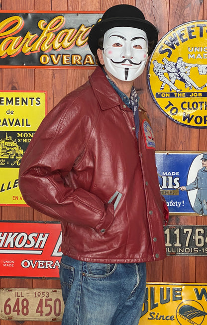 Size 46US / 56EU Vintage Canadian Leather Hockey Jacket - Classic Sportswear-AJ357 Studio