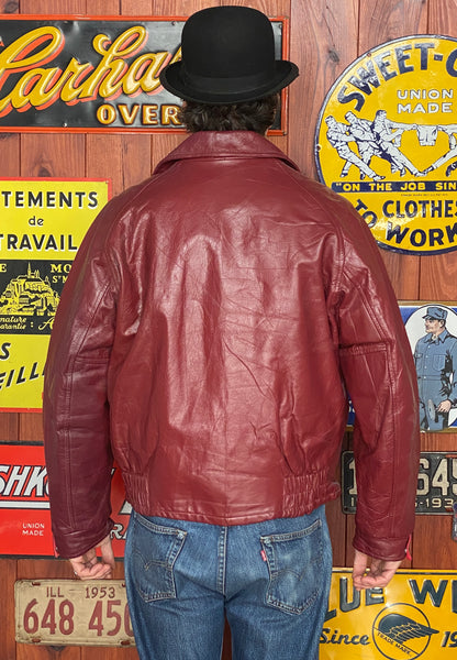Size 46US / 56EU Vintage Canadian Leather Hockey Jacket - Classic Sportswear-AJ357 Studio