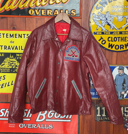 Size 46US / 56EU Vintage Canadian Leather Hockey Jacket - Classic Sportswear-AJ357 Studio