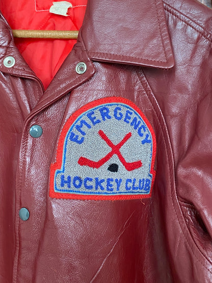 Size 46US / 56EU Vintage Canadian Leather Hockey Jacket - Classic Sportswear-AJ357 Studio