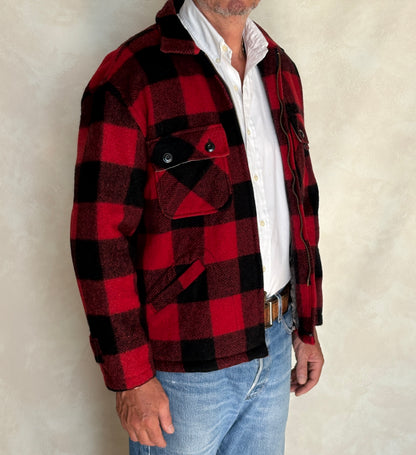 Size 42US / 52EU .Vintage 60s 5 Brother Buffalo Plaid Wool Jacket