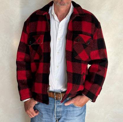 Size 42US / 52EU .Vintage 60s 5 Brother Buffalo Plaid Wool Jacket