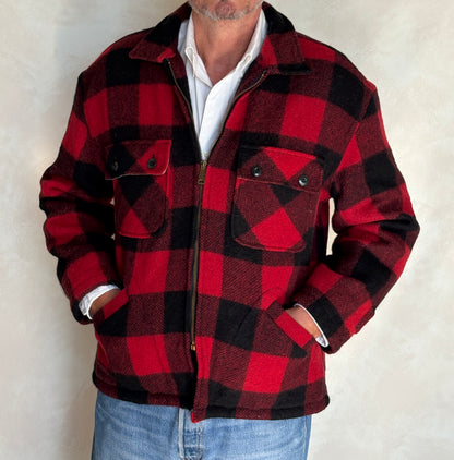 Size 42US / 52EU .Vintage 60s 5 Brother Buffalo Plaid Wool Jacket