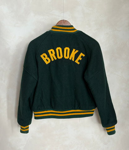 Size 18. Green Vintage 70s varsity jacket Made in USA-AJ357 Studio