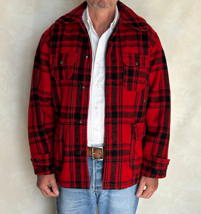 Size 42 US (52EU) 50s Woolrich hunting plaid wool jacket Made in USA