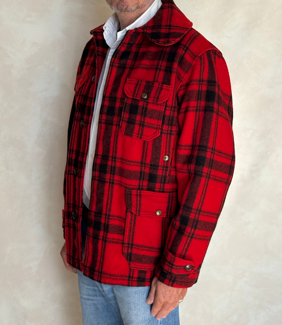 Size 42 US (52EU) 50s Woolrich hunting plaid wool jacket Made in USA