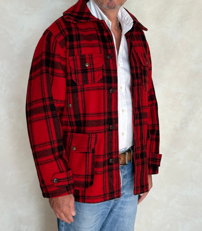 Size 42 US (52EU) 50s Woolrich hunting plaid wool jacket Made in USA