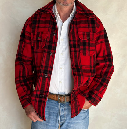 Size 42 US (52EU) 50s Woolrich hunting plaid wool jacket Made in USA