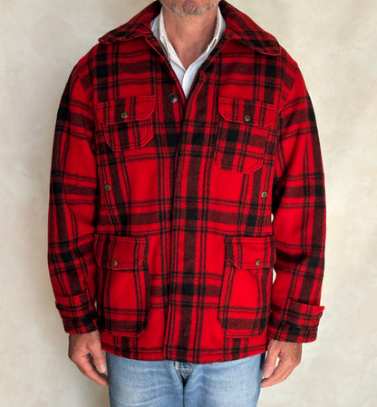 Size 42 US (52EU) 50s Woolrich hunting plaid wool jacket Made in USA