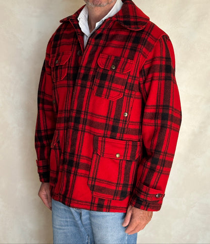 Size 42 US (52EU) 50s Woolrich hunting plaid wool jacket Made in USA