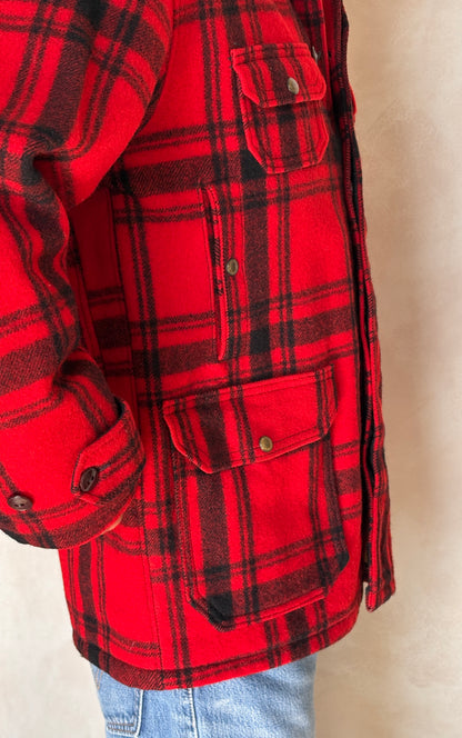 Size 42 US (52EU) 50s Woolrich hunting plaid wool jacket Made in USA
